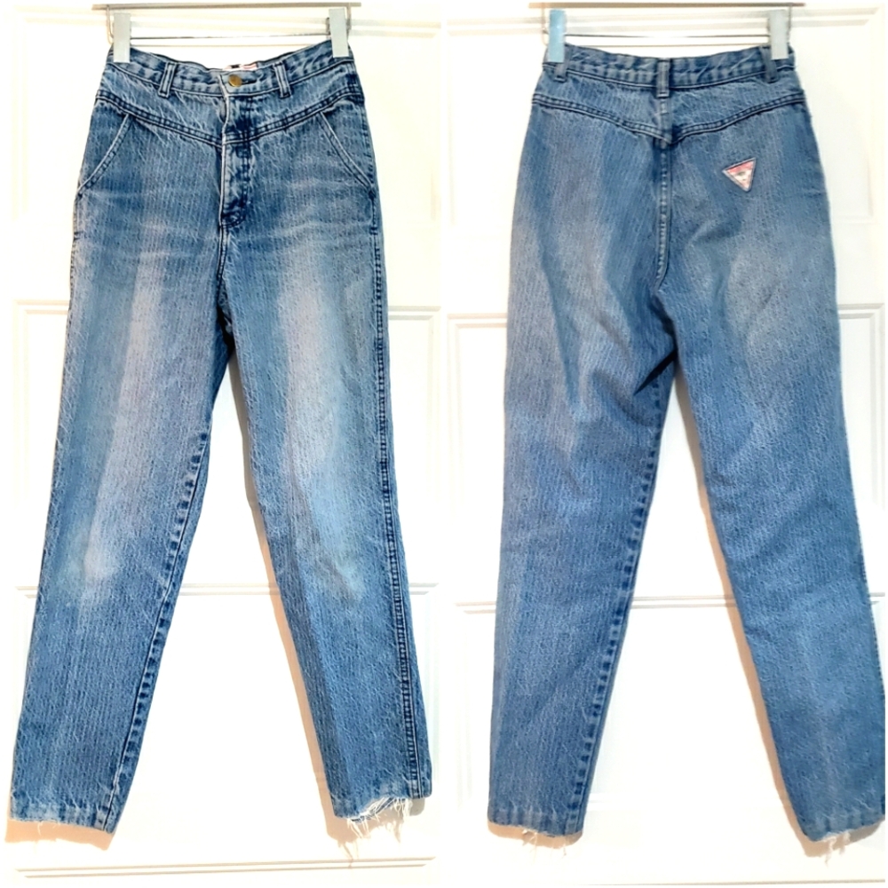 Vintage Palmetto Womens 5 High Waist Tapered Jean Darted 80s Retro 25x28